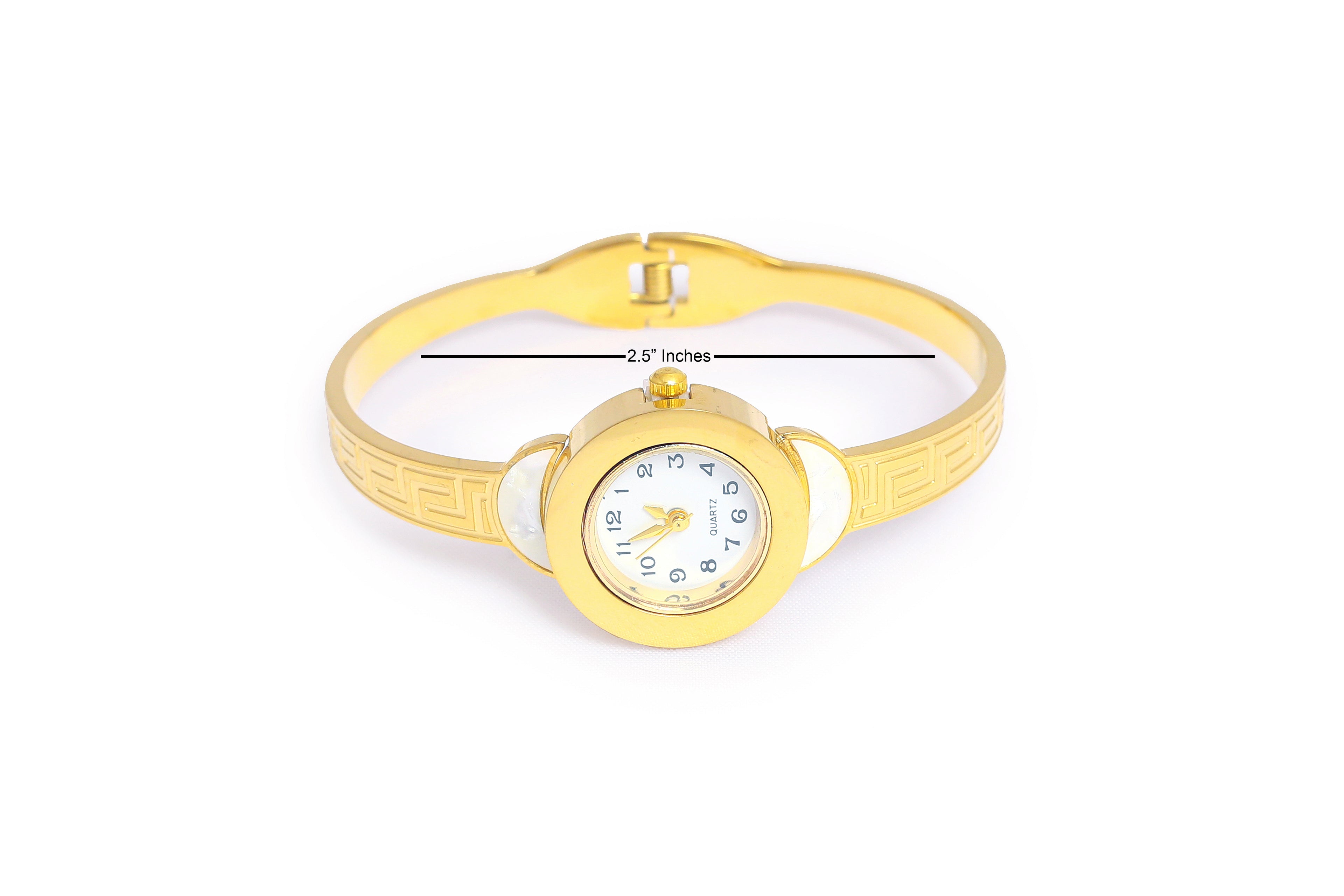 JASUNIQ gold-tone bangle bracelet watch WATCH Analog Watch - For Women