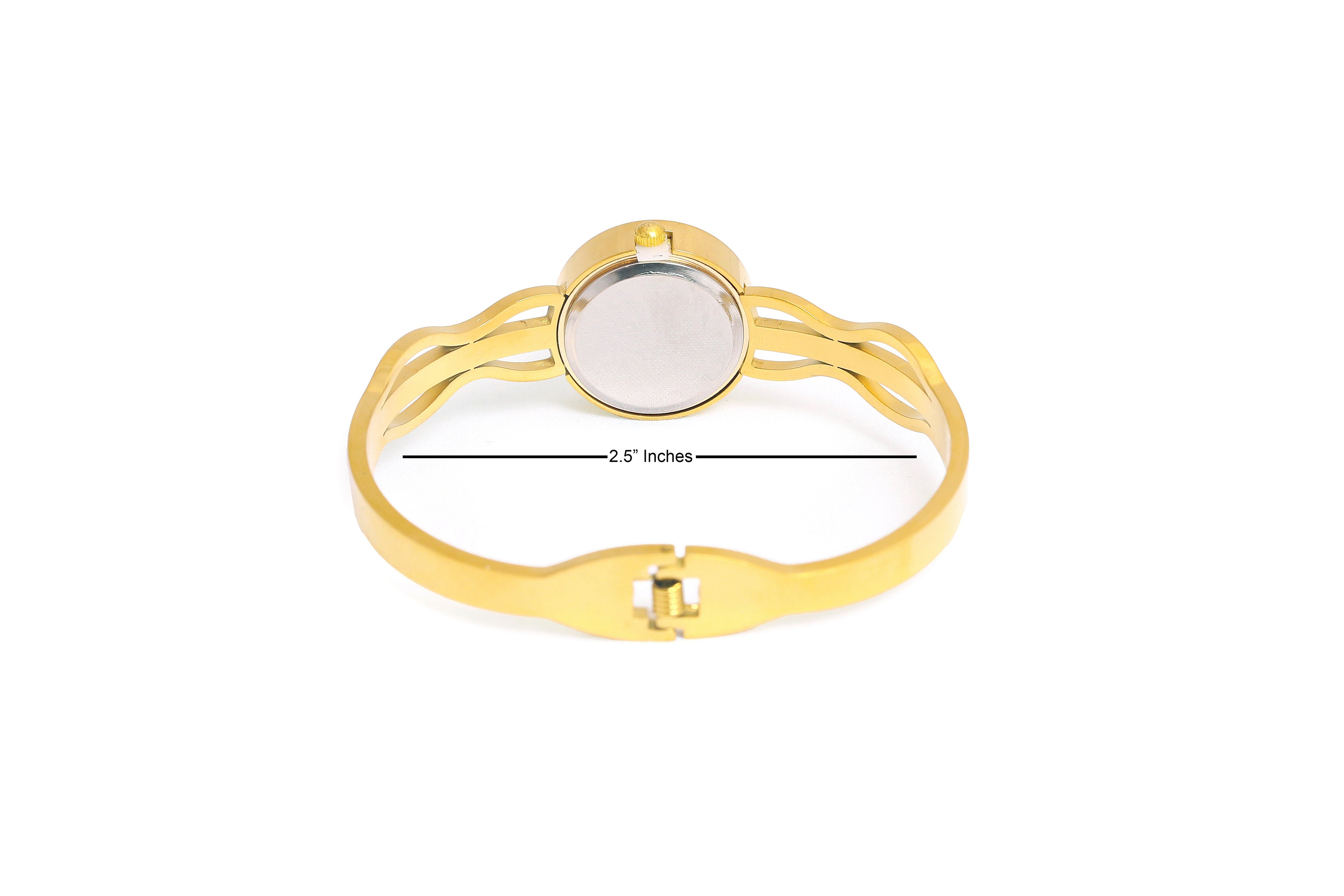 JASUNIQ GOLDEN TWISTED CRYSTAL BAR WATCH WATCH Analog Watch - For Women