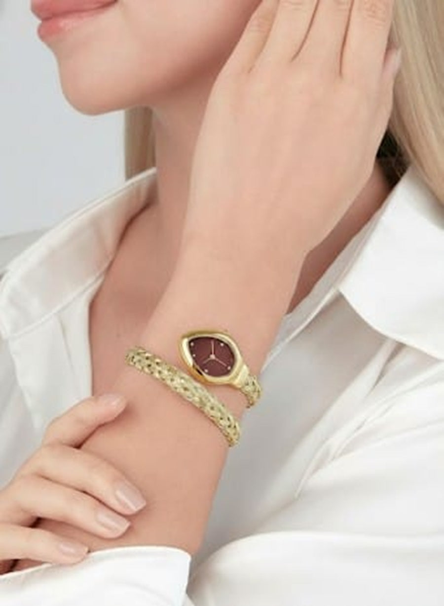 JASUNIQ TEXTURED SNAKE WATCH COIL SNAKE WATCH