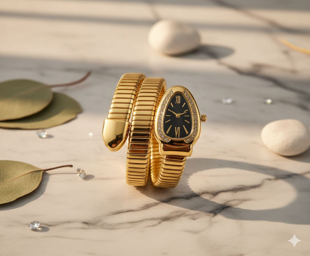 JASUNIQ EMBELLISHED FOLDOVER STRAPS ANALOGUE WATCH LE SERPENT WATCH BRACELET Analog Watch - For Girls