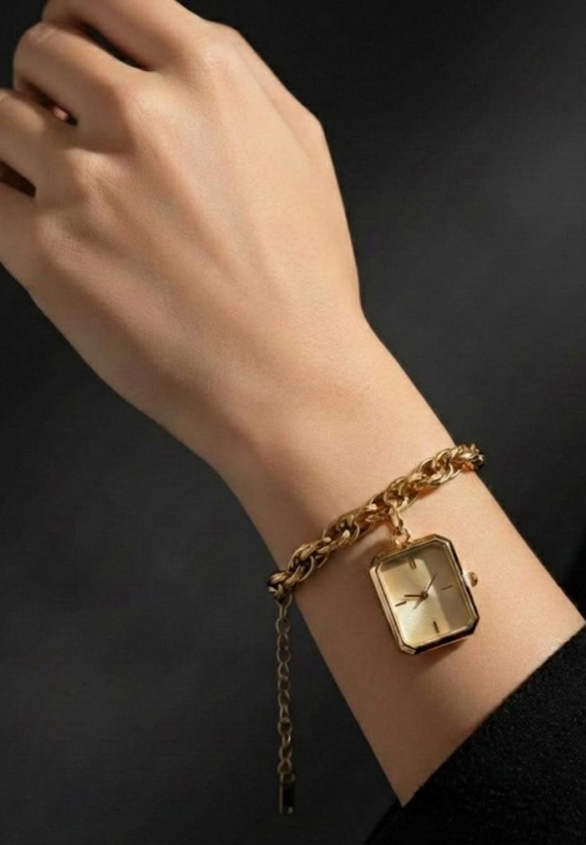 JASUNIQ GOLD PLATED CHAIN WATCH BRACLET WATCH Analog Watch - For Women